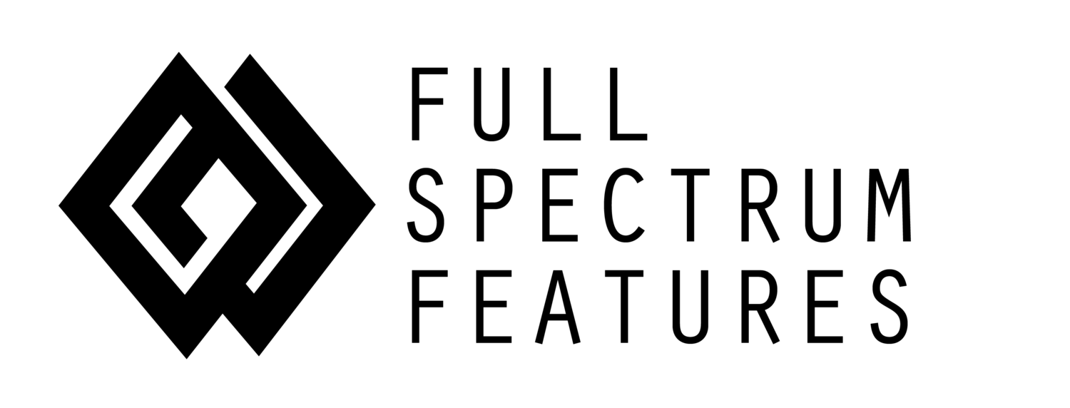Full Spectrum Features logo in black text besides two overlapping diamond shapes